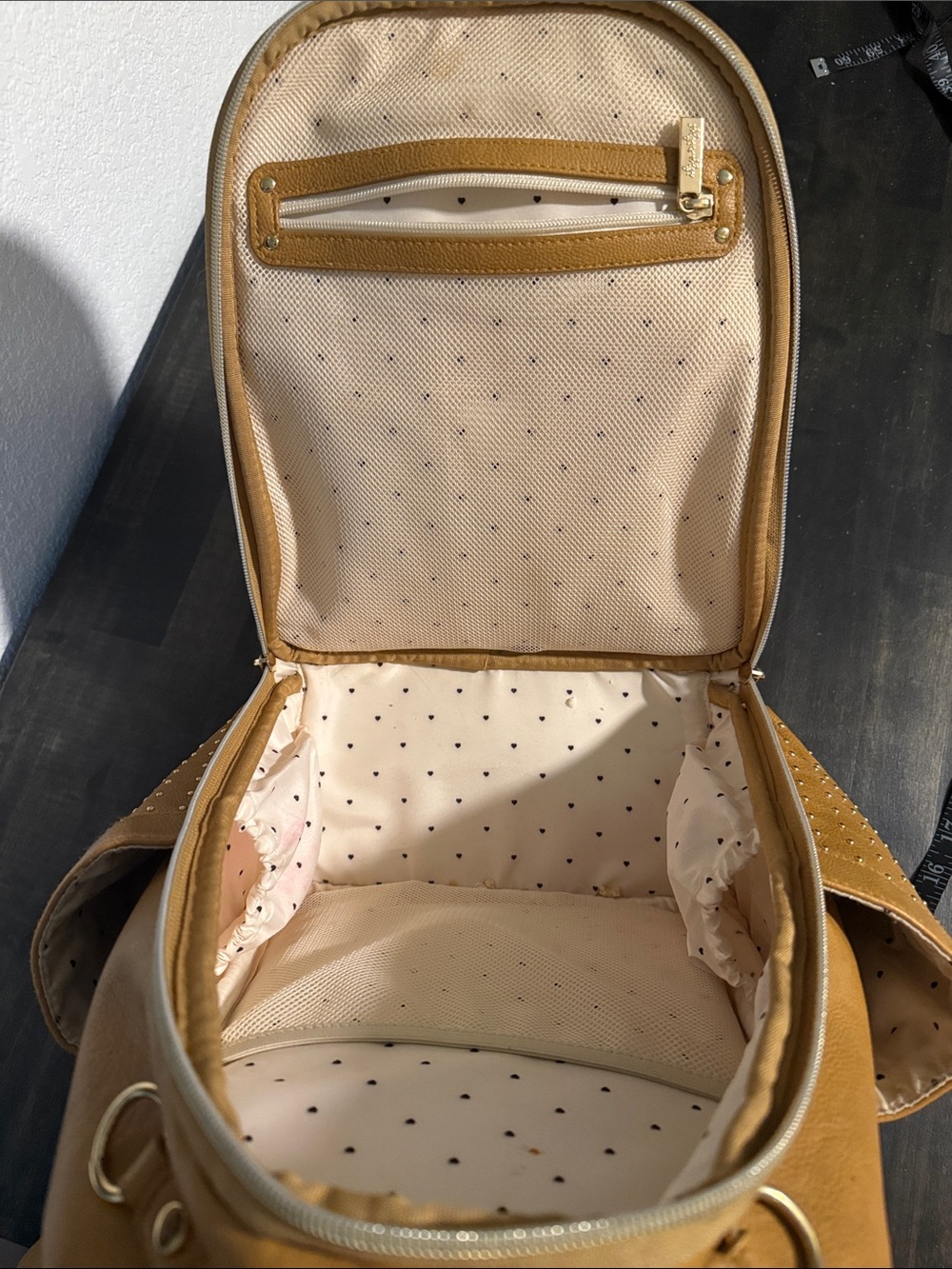 Chelsea & Cole Itzy Ritzy Camel sSudded Mini Backpack Diaper Bag - Picture 6 of 11